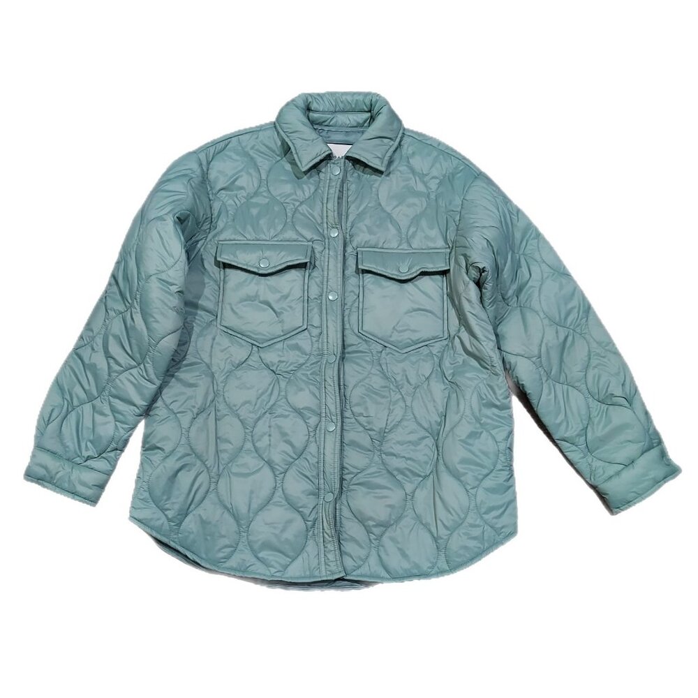 Jacket Bagatelle Collection Quilted Sage Green Lightweight Snap Closure